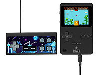 MGT Mobile Games Technology 2in1-Retro-Spielekonsole, 7-cm-Farbdisplay (2,8"), 200 Spiele, 8 Bit; Retro-Videospiel-Controller mit TV-Anschluss 